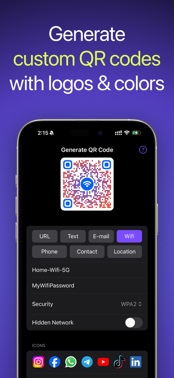 Branded QR Code Generator app screenshot 1